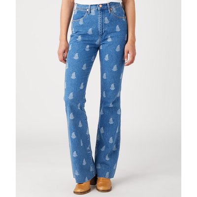 Jean Flare imprimé, taille haute WRANGLER
