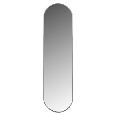 MIROIR MURAL HM9581.40 OVALE HAUT CADRE EN ALUMINIUM ARGENTÉ 38,5x4x149Hcm. STELLAMEUBLES