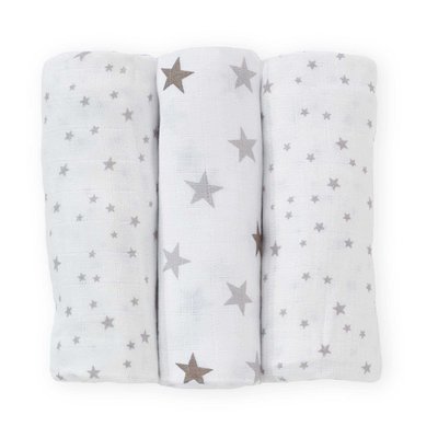 3 Langes bébé - OEKO-TEX® STANDARD 100 - Motif étoiles TROIS KILOS SEPT
