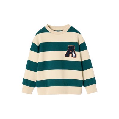 Sweat larges rayures badge en bouclettes VERTBAUDET