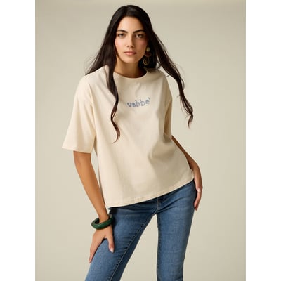 T-shirt avec broderie lettrage OLTRE