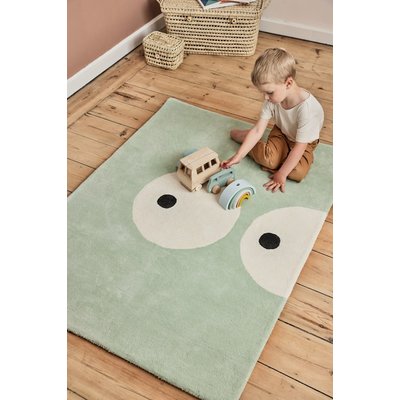 Tapis enfant rectangulaire épais, Coton bio GOTS, ZOEILS BLEUU STUDIO
