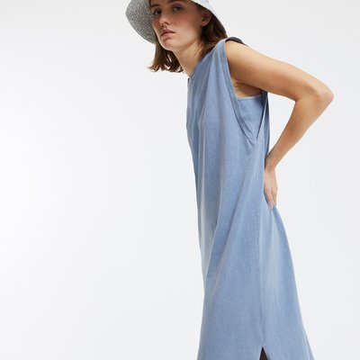 Vestido direito comprido, de cavas LA REDOUTE COLLECTIONS