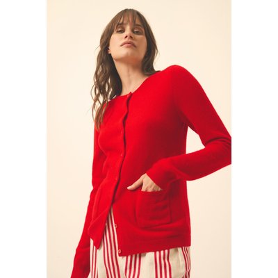Cardigan Col Rond Rouge Katharine JUST CASHMERE