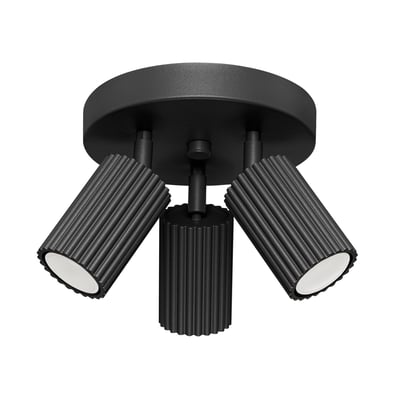 Plafonnier Aluminium Noir GU10 3 Karbon EDEN