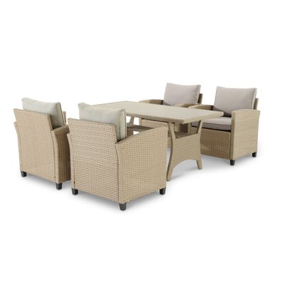 Salon de jardin 4 places, rotin, VERONA DEFORA HOME