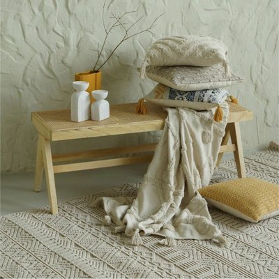 Скамья из массива вяза и ротанга SO'HOME
