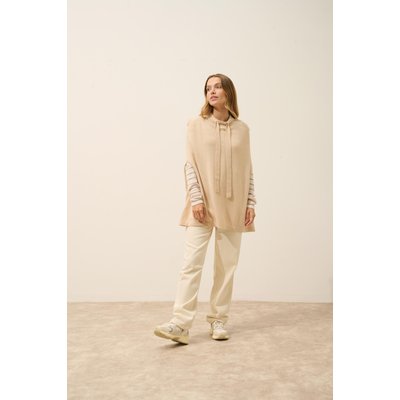 Cape Col Rond Cordon Coulissant Sable Miamar JUST CASHMERE