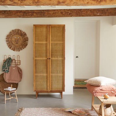 Armoire enfant en pin et cannage NINON TIKAMOON