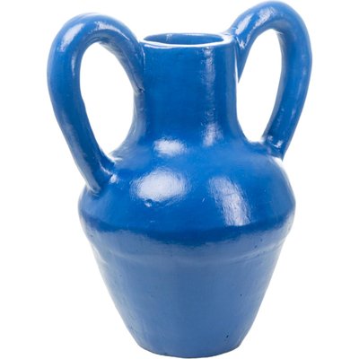 Vase en céramique  cobalt à anses sculpturales RECOLLECTION