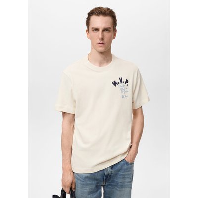 T-shirt coton brodé MANGO MAN