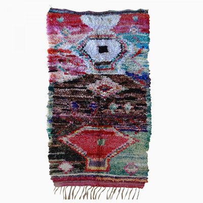Authentique tapis berbère fait à la main en coton BOUCHAROUETTE AL UN AMOUR DE TAPIS