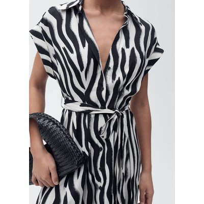 Robe chemise zèbre MANGO
