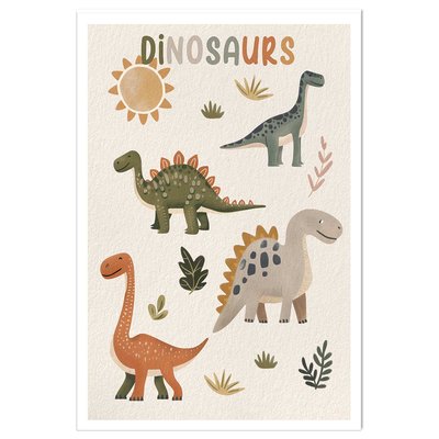Affiche enfant les grands dinos HEXOA