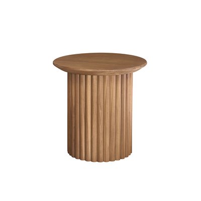 Table d'appoint en teck massif ronde  COLINE BERAH GETAH