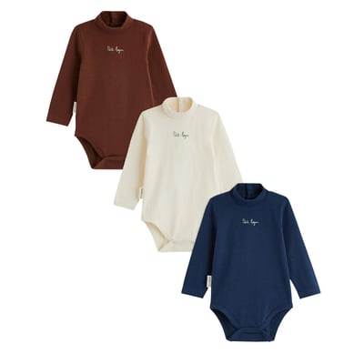 Lot de 3 bodies bébé col roulé manches longues Mathéo PETIT BEGUIN