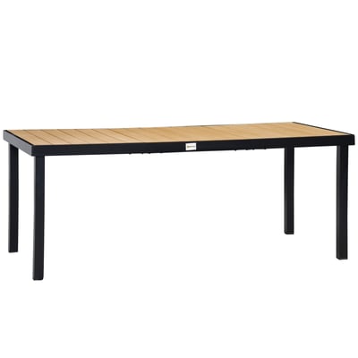 Table de jardin Aluminium Bois naturel OUTSUNNY