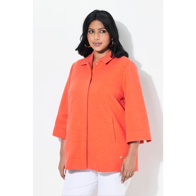 Veste en jersey stretch texturé. Col chemise ULLA POPKEN