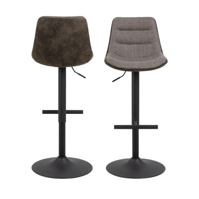 Lot de 2 tabourets de bar réglables en tissu et métal H65-86cm - Antriade DRAWER