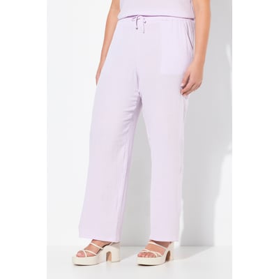 Pantalon à enfiler Rose en mousseline. Jambe ULLA POPKEN