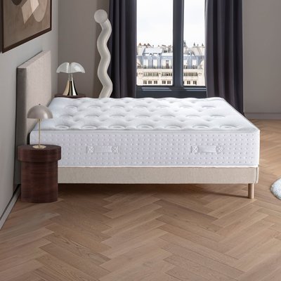 Ensemble - Matelas mi-ferme + sommier + Tête de lit Blanc/Beige LE VERITABLE DODO