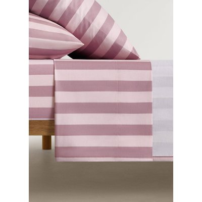 Drap plat enfant en coton percale à rayures épaisses pour lit 90 cm MANGO HOME
