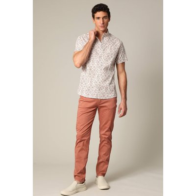Chemise en popeline à manches courtes avec motif géométrique style méditerranéen TEXAS DEELUXE
