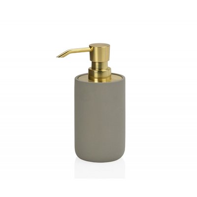 Distributeur de Savon en Ciment Gris et Métal Doré WADIGA