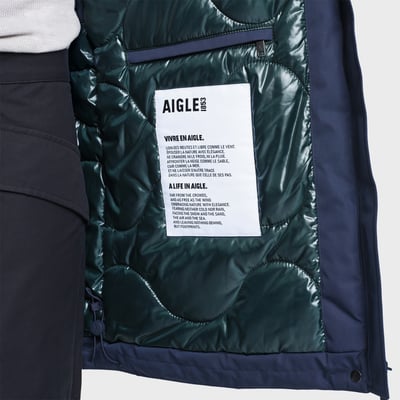 Parka mi-longue imperméable à capuche sherpa REPREVE AIGLE