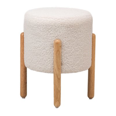 Pouf bouclette et bois, BOHOL NORDLYS