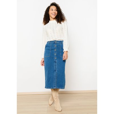 Jupe mi-longue en denim avec boutons LOLALIZA