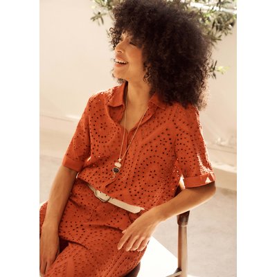 Chemisier court en broderie anglaise LA FEE MARABOUTEE