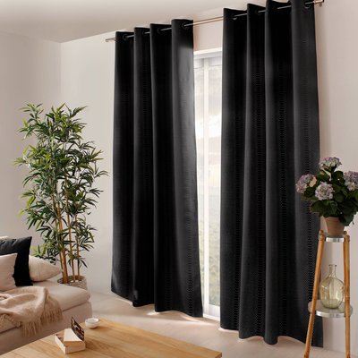 Rideau occultant à motifs tons sur tons 8 oeillets HOME MAISON