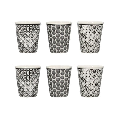 Lot de 6 gobelets en porcelaine 10cl, GRAPHIK NOVASTYL
