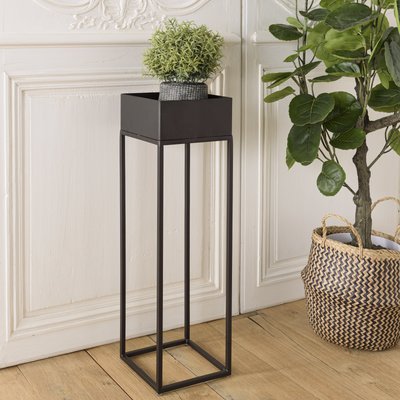 Sellette bois et métal noir industriel 60 cm CORUMBA PIER IMPORT