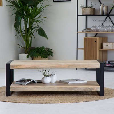 Table basse en bois de manguier 120 cm  NEW-YORK MADE IN MEUBLES 