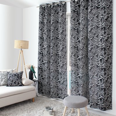 Rideau à oeillets en coton recyclé Chambray HOME MAISON