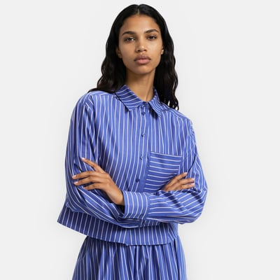 Chemise courte rayée, manches longues LA REDOUTE COLLECTIONS