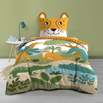 Housse de couette 140x200 + 1 taie ZANIMO 100% coton DECORATIE