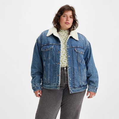 Veste jean avec fourrure online