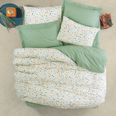 Parure housse de couette coton imprimée confettis, Lola C DESIGN HOME TEXTILE