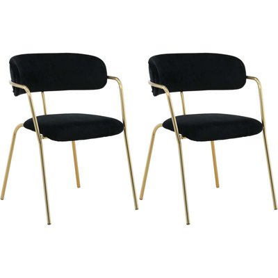 Fauteuil en métal et velours Arrow (Lot de 2) VENTURE HOME