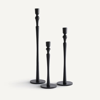 la redoute, black candle holders,