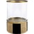 Laiton Antique, Verre Transparent, Jute Naturel Et Noir