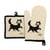Plat Cuisiné Winkler - Lot Gant/manique Dubout Chat Papillon - 100% Coton Gants Et Maniques