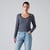 Bleu - Tina Stripe Navy Blazer Egret
