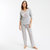Print on grey marl background
