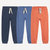 Navy + arancione + blu