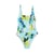 Fleurs Bleu Turquoise/Vert Citron