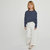 Gestr felblauw/wit